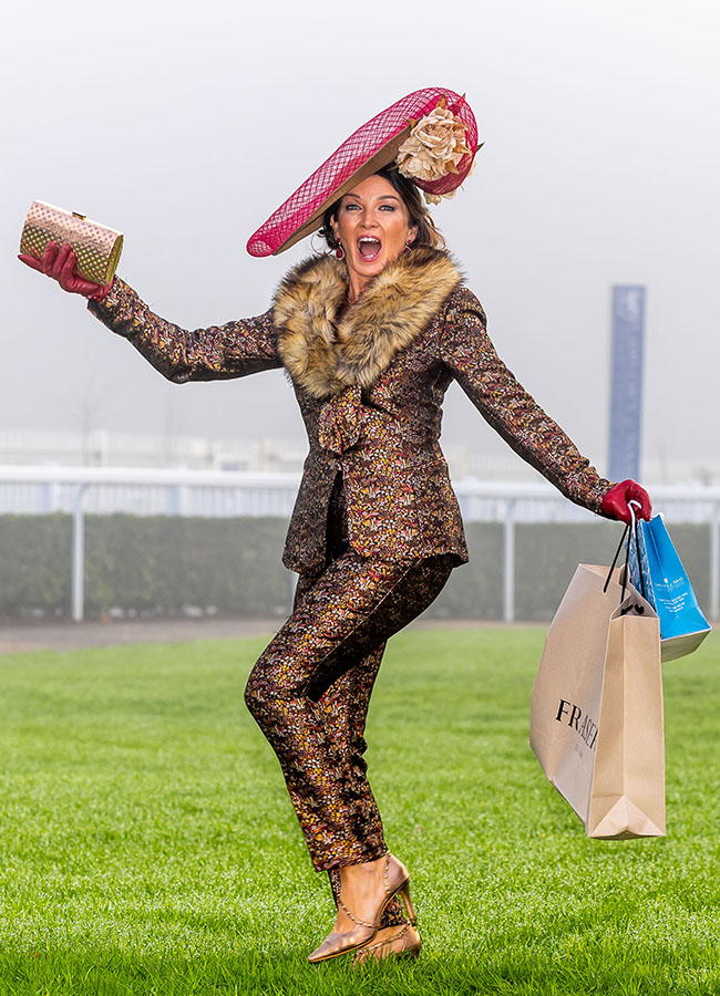 Mary Woulfe from Athea, Co. Limerick, winner of the Naas Racecourse Winter Best Dressed competition