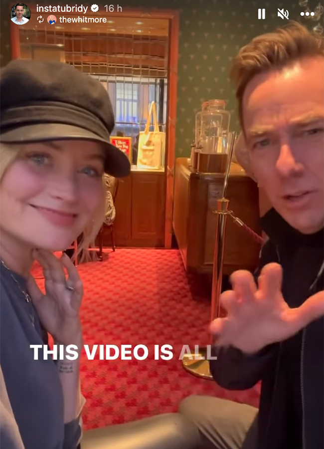 Ryan Tubridy and Laura Whitmore at the theatre in London