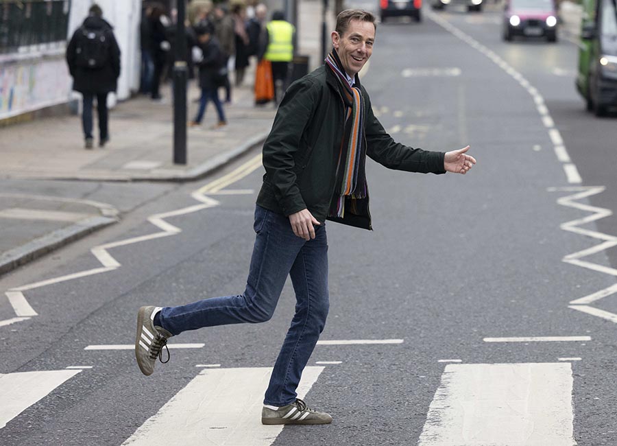 Ryan Tubridy poses for photos on Abbey Road