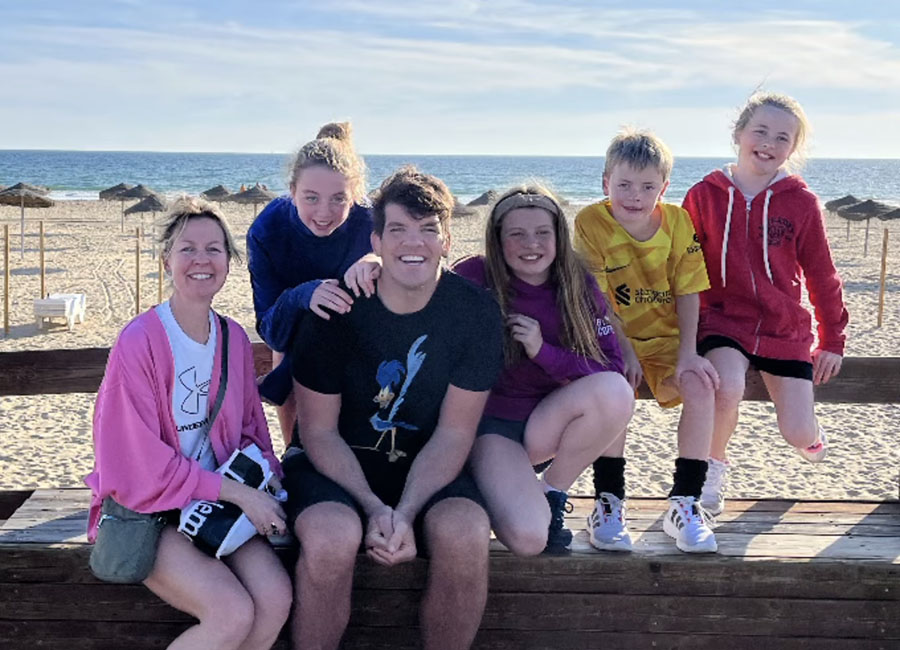 Donncha O'Callaghan with his wife Jenny and their children