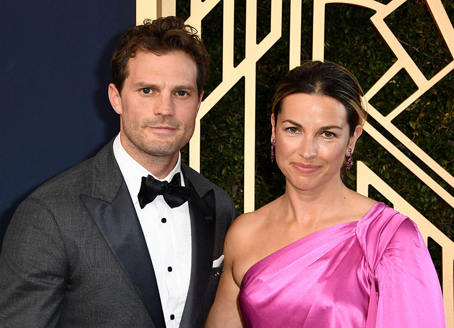 Jamie Dornan and Amelia Warner. Pic: Patrick T Fallon/AFP via Getty Images