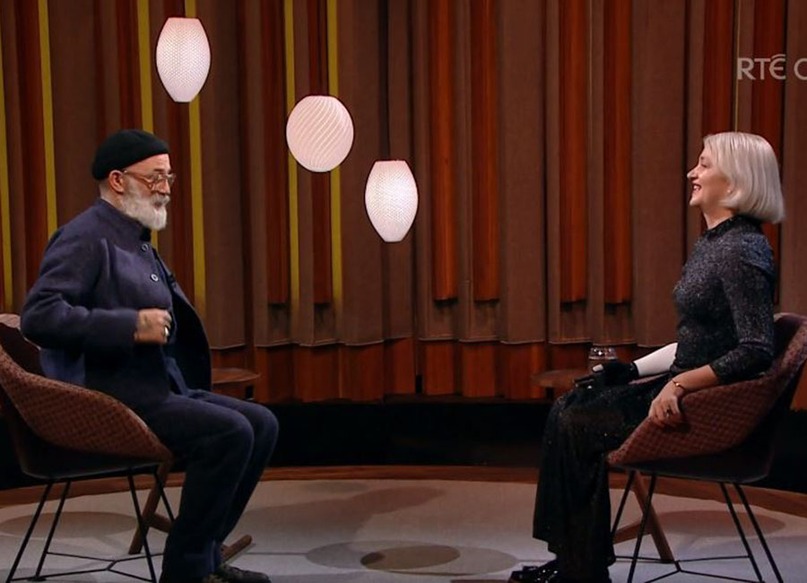Tommy Tiernan with Sarah de Lagarde on The Tommy Tiernan Show