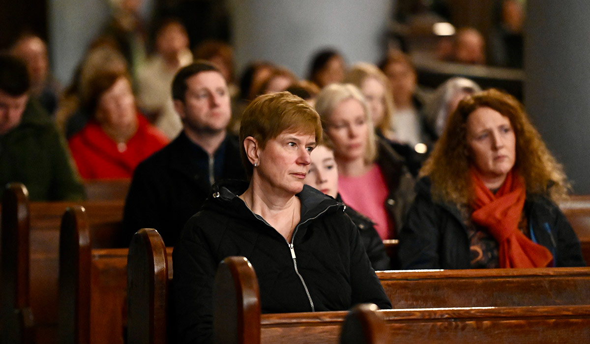 Hundreds, including emergency medical staff, attended the vigil at Waterford Cathedral led by Bishop Alphonsus Cullinan.  Pic: Sean Dwyer