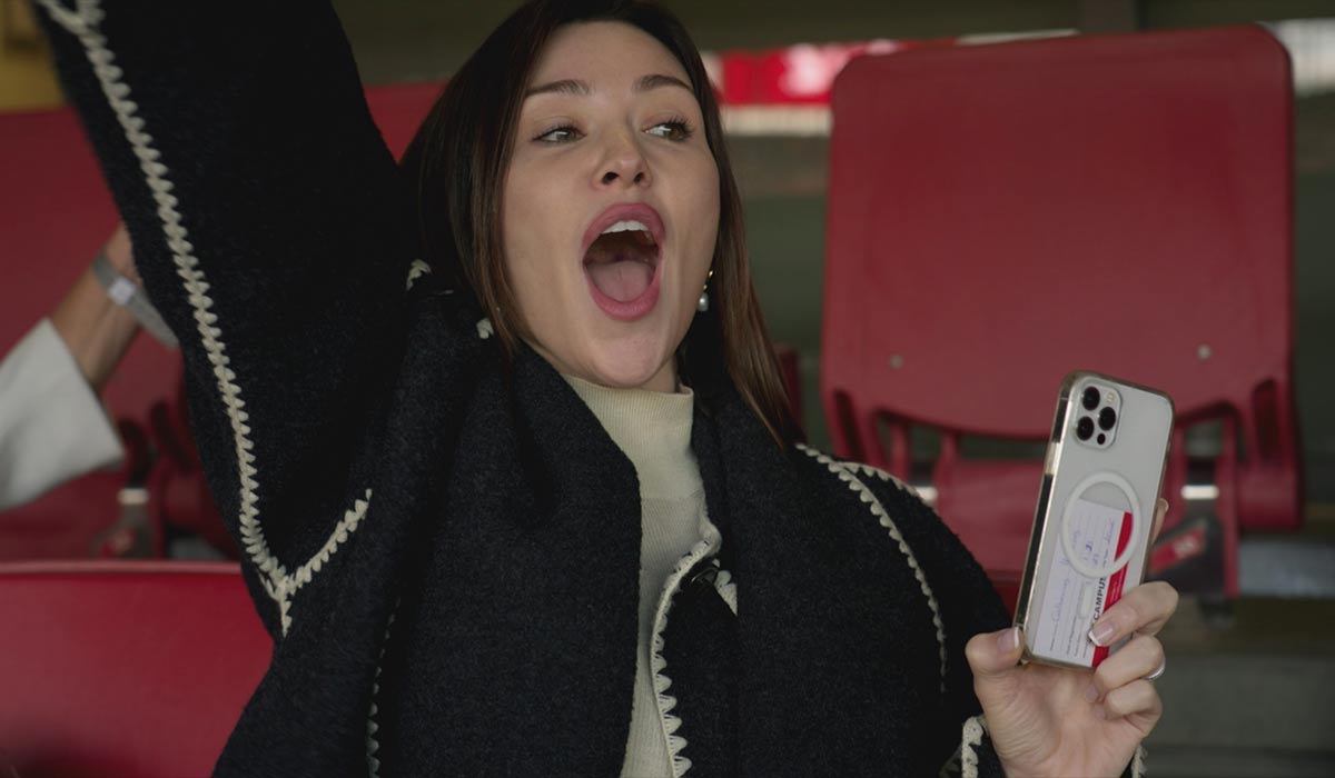 Cat Harding at the Emirates stadium. Pic: Amazon
