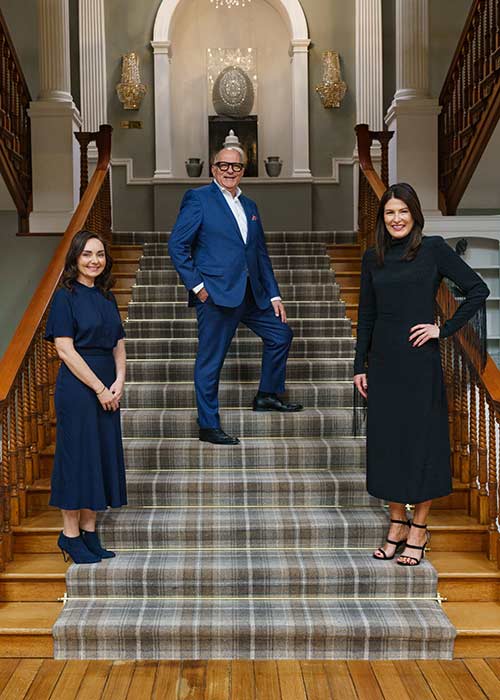 Home of the Year judges, Sarah Cosgrove, Hugh Wallace and Amanda Bone. Pic: RTE