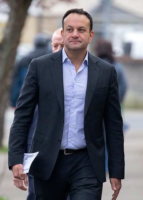 Leo Varadkar at Scoil Treasa Naofa CBS, Petrie Road Polling Station where he cast his vote in the referendum
