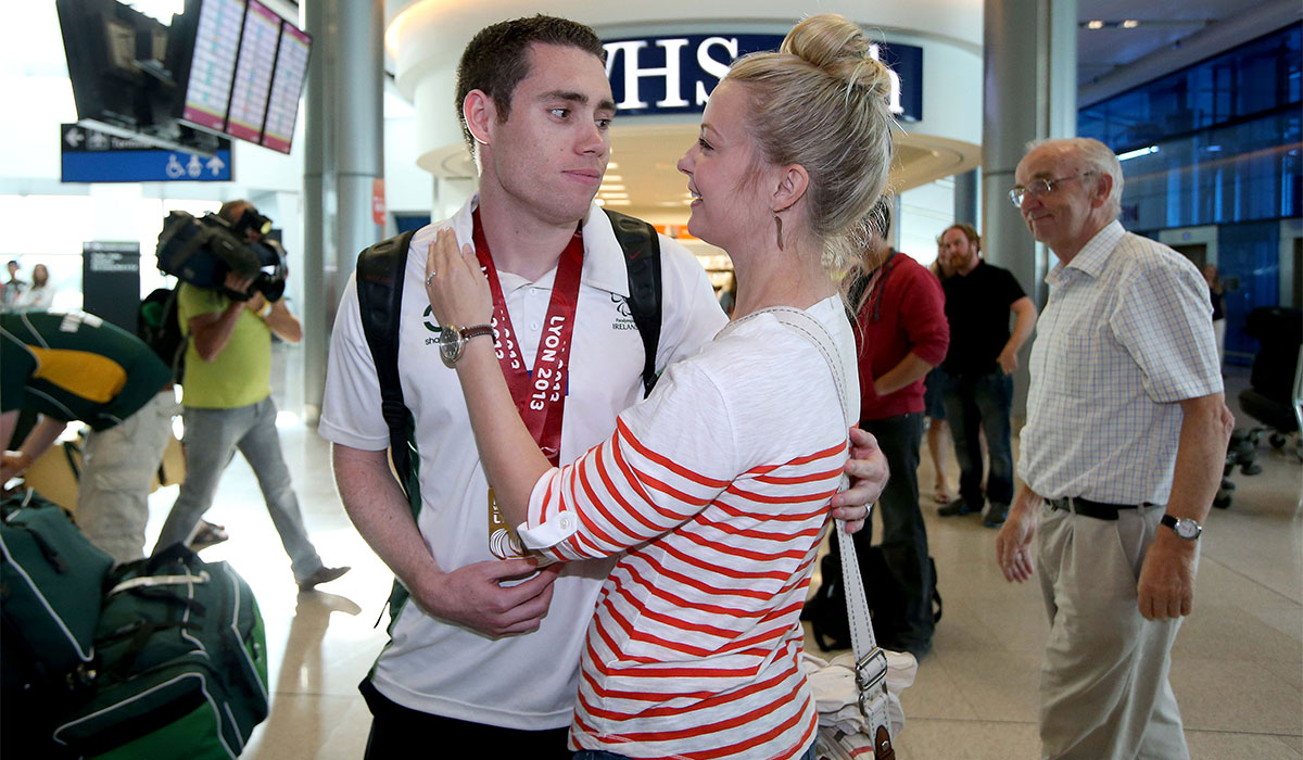 Jason Smyth and wife Elise in 2013. Pic: INPHO/Ryan Byrne