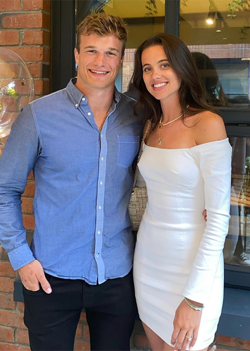 Josh van der Flier and his wife Sophie