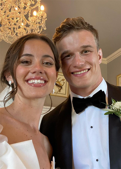 Josh van der Flier and his wife Sophie