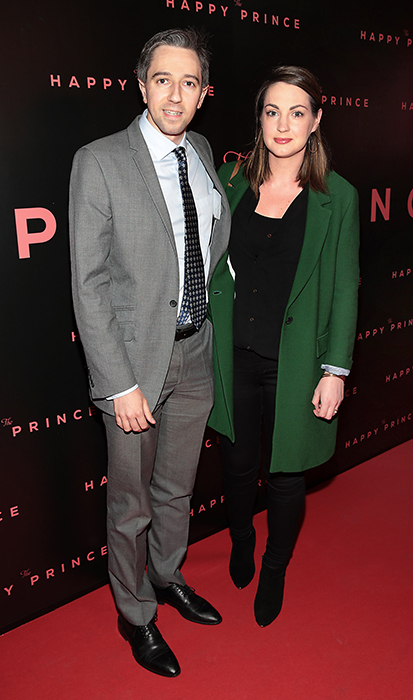 Simon Harris with his wife Caoimhe Wade at the Irish premiere of The Happy Prince. Pic: Brian McEvoy