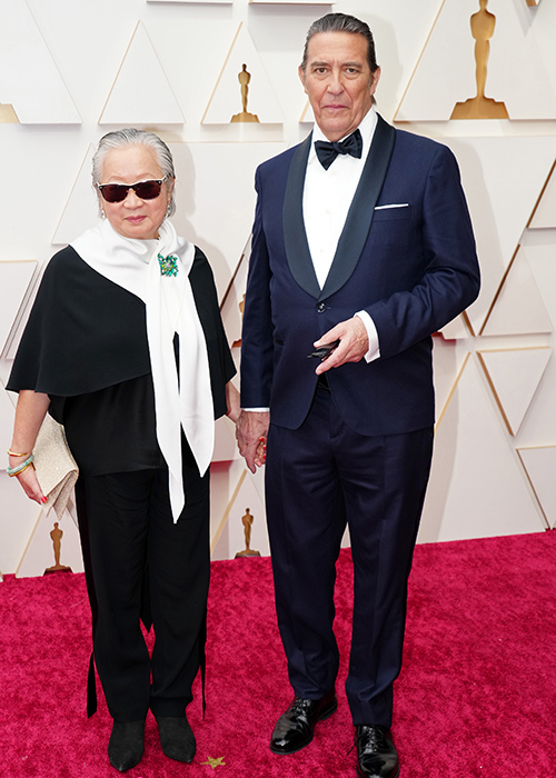 Hélène Patarot and Ciarán Hinds attend the 94th Annual Academy Awards at Hollywood and Highland on March 27, 2022 in Hollywood, California. Pic: Jeff Kravitz/FilmMagic