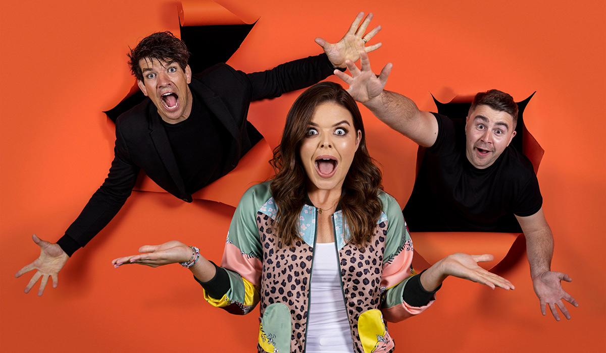 ***Embargoed untill 24/05/2021*** Repro Free: RTÉ today announced a brand-new, national breakfast show, starting Monday, May 31st on RTÉ 2FM. Doireann Garrihy will continue to host the new 3-hour show, and will be joined by two new co-hosts, 2FM presenters Donncha O’Callaghan and Carl Mullan. Picture Andres Poveda ENDS: Images are digital composites. For further info contact: Maureen Catterson, RTÉ Communications Manager, maureen.catterson@rte.ie, 087 7800 737
