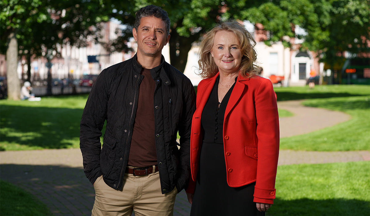 Caio Benicio with Senator Mary Fitzpatrick. Pic: Fran Veale
