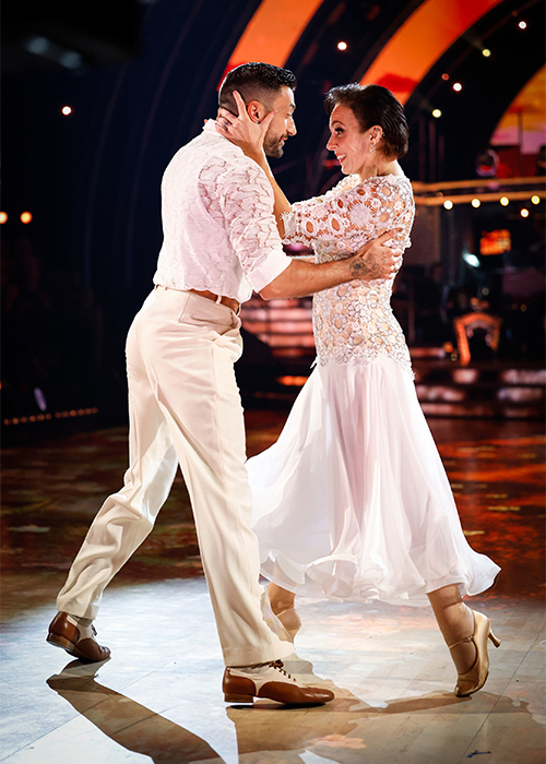 Giovanni Pernice and Amanda Abbington. Pic: Guy Levy/BBC