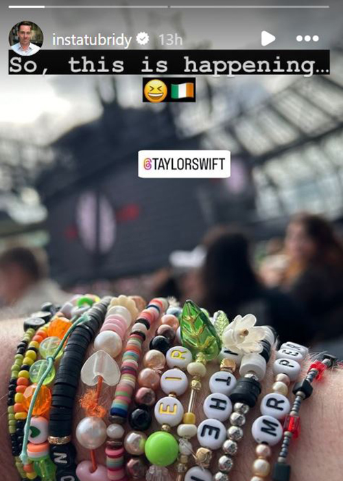 Ryan Tubridy was at Taylor Swift's Dublin gig. Pic: Instagram