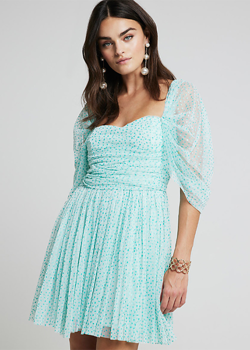 Polka dot mini dress, €100. Pic: River Island