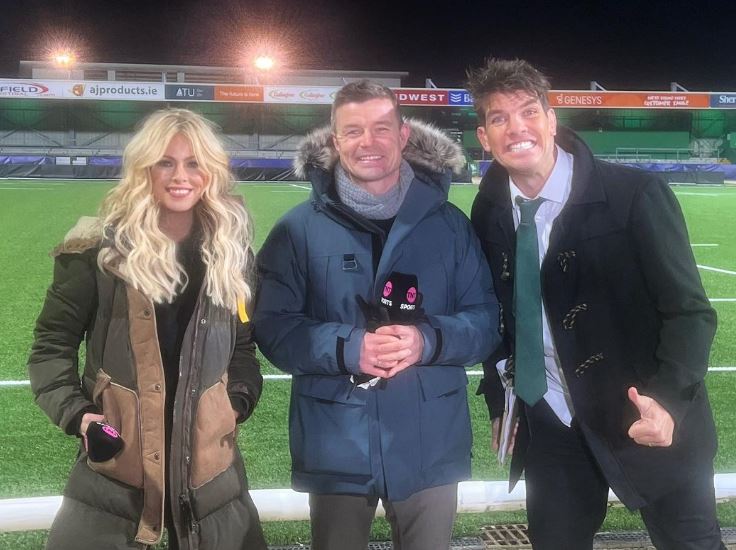 Sarra Elgan, Brian O'Driscoll, and Donncha O'Callaghan. Pic: Sarra Elgan Instagram