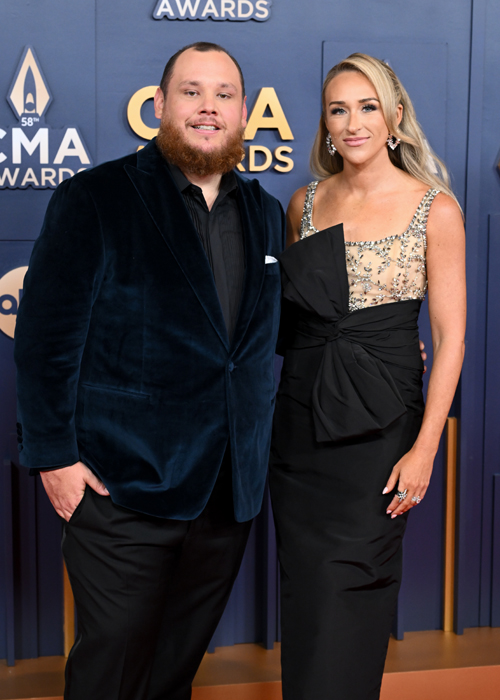 Luke Combs, Nicole Combs at The 58th Annual CMA Awards at Bridgestone Arena. Pic: Getty Images