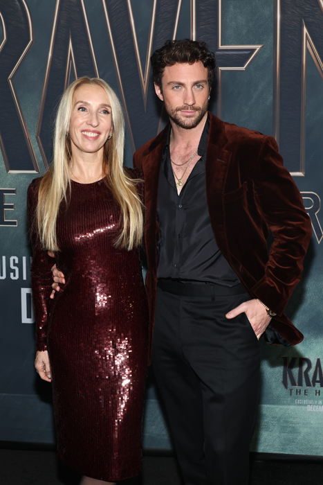 Sam Taylor-Johnson, Aaron Taylor-Johnson at the "Kraven The Hunter" New York Premiere at AMC Lincoln Square Theater. Pic: Getty Images