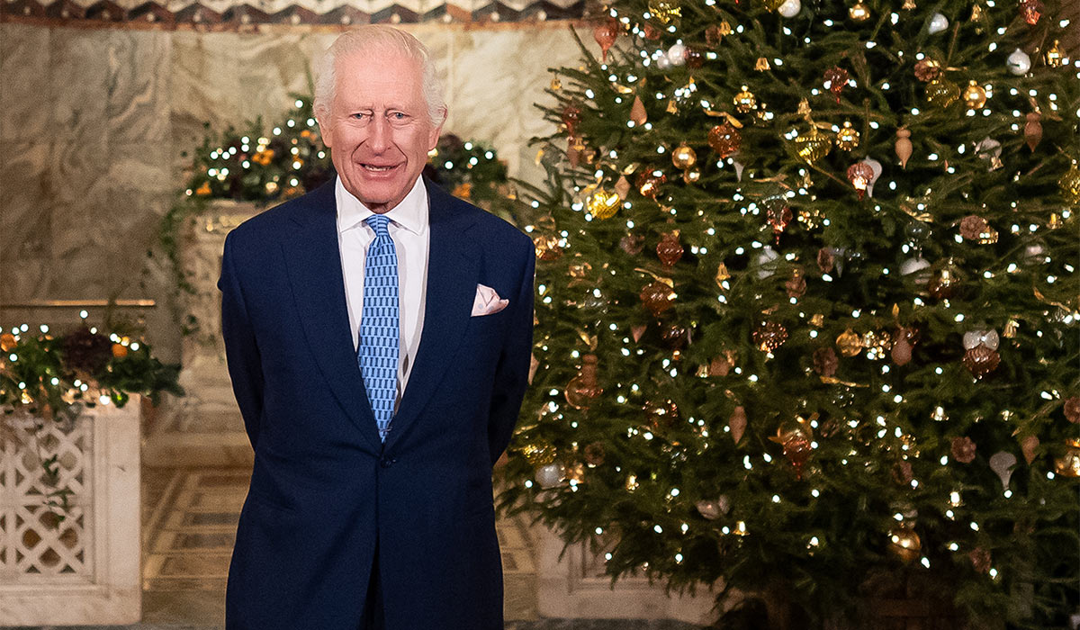 King Charles III records his Christmas message at the Fitzrovia Chapel. Pic: Getty Images