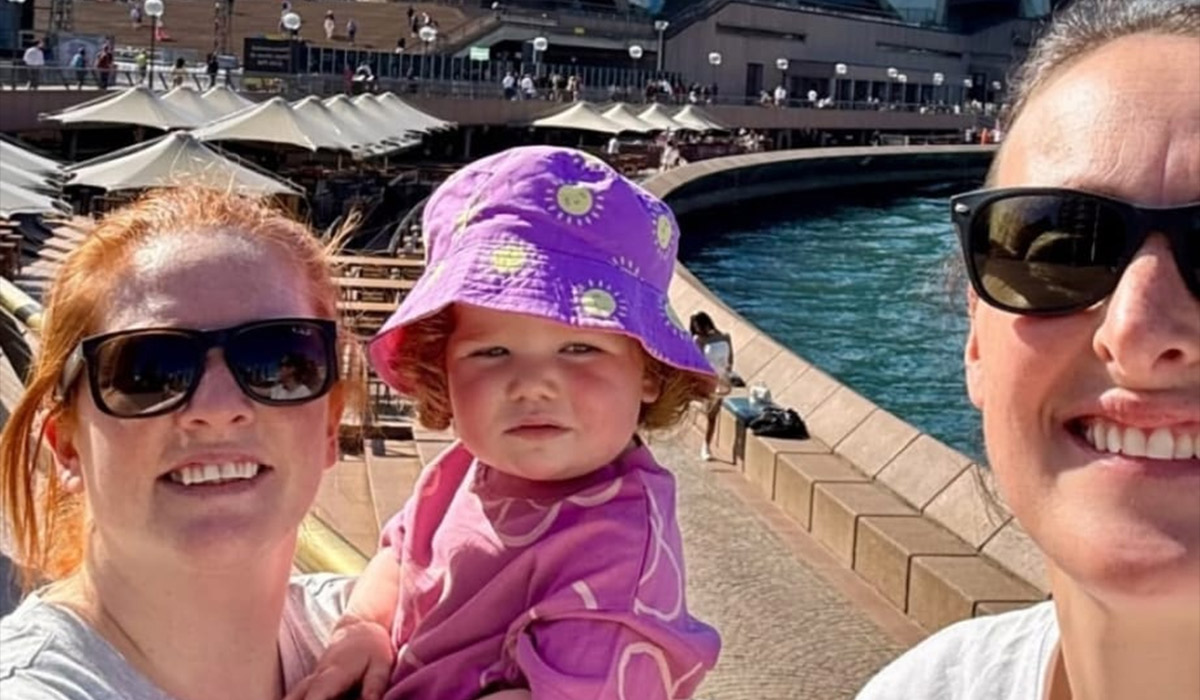 Dublin's Hannah Tyrrell and wife Sorcha show baby Aoife the sights of Australia