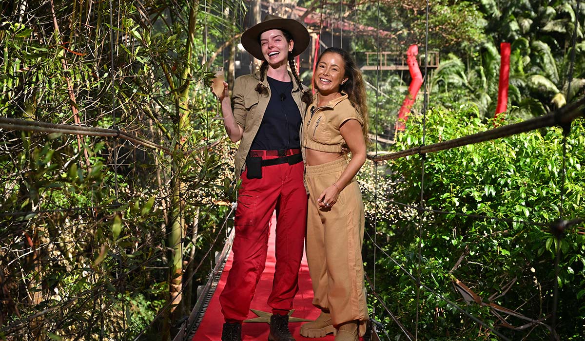 Maura Higgins is evicted from camp and is met by friend Talia, 'I'm a Celebrity...Get Me Out of Here!' TV show. Pic: REX