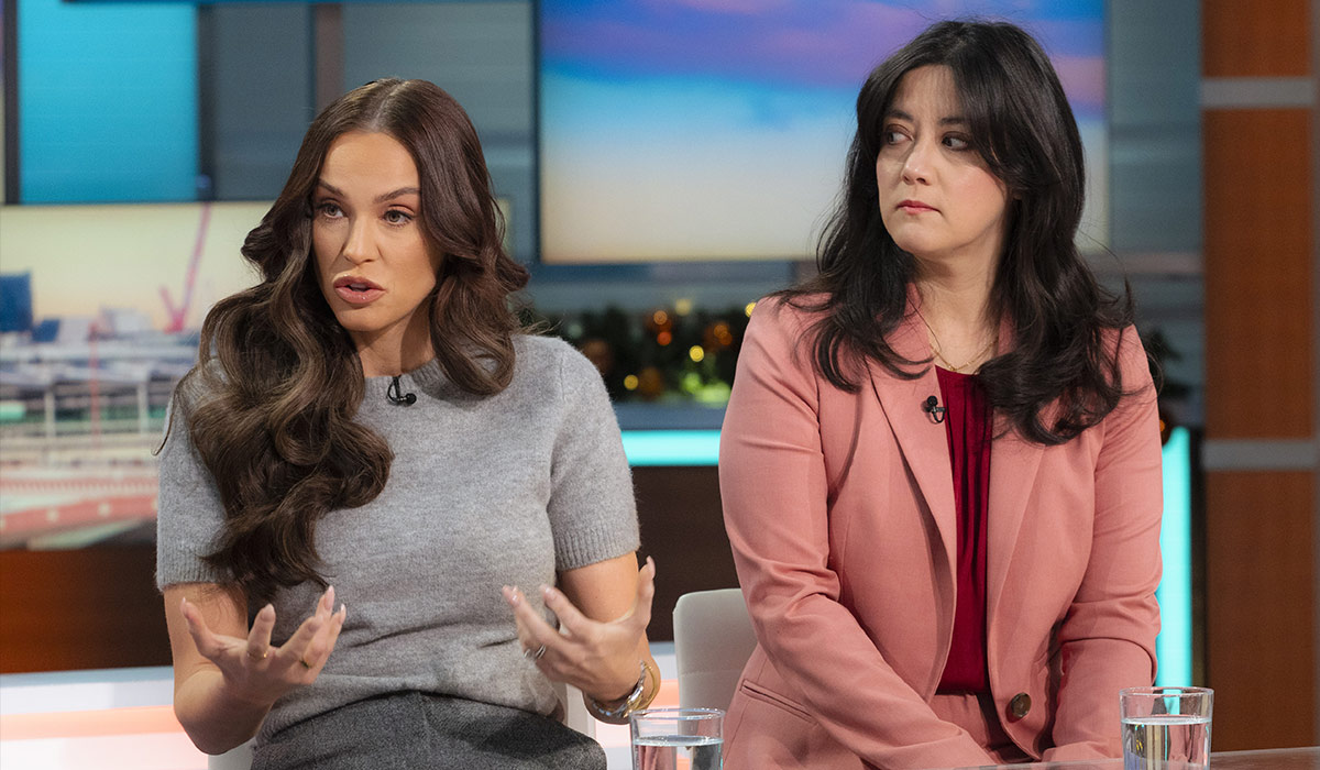 Vicky Pattison and Sarah Owen, 'Good Morning Britain' TV show, London. Pic: REX
