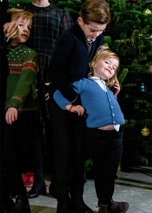 Prince Oscar, Prince Julian, The traditional handover of the Christmas trees by students of the Forestry Academy (Skogshögskolan) at the Royal Palace in Stockholm, Sweden, 16 December 2024. Pic: REX