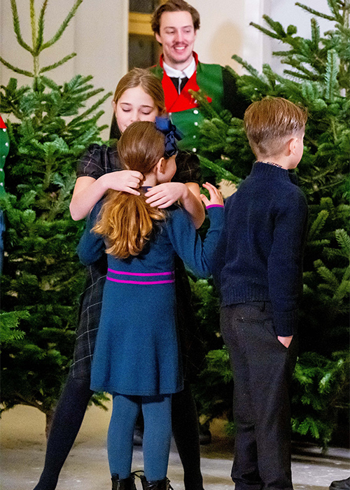 Princess Leonore, Princess Adrienne, Prince Oscar, The traditional handover of the Christmas trees by students of the Forestry Academy (Skogshögskolan) at the Royal Palace in Stockholm, Sweden. Pic: REX