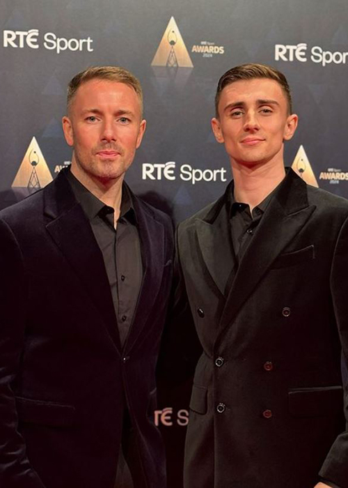 Jack Woolley with his partner Dave at the RTÉ Sport Awards. Pic: Instagram