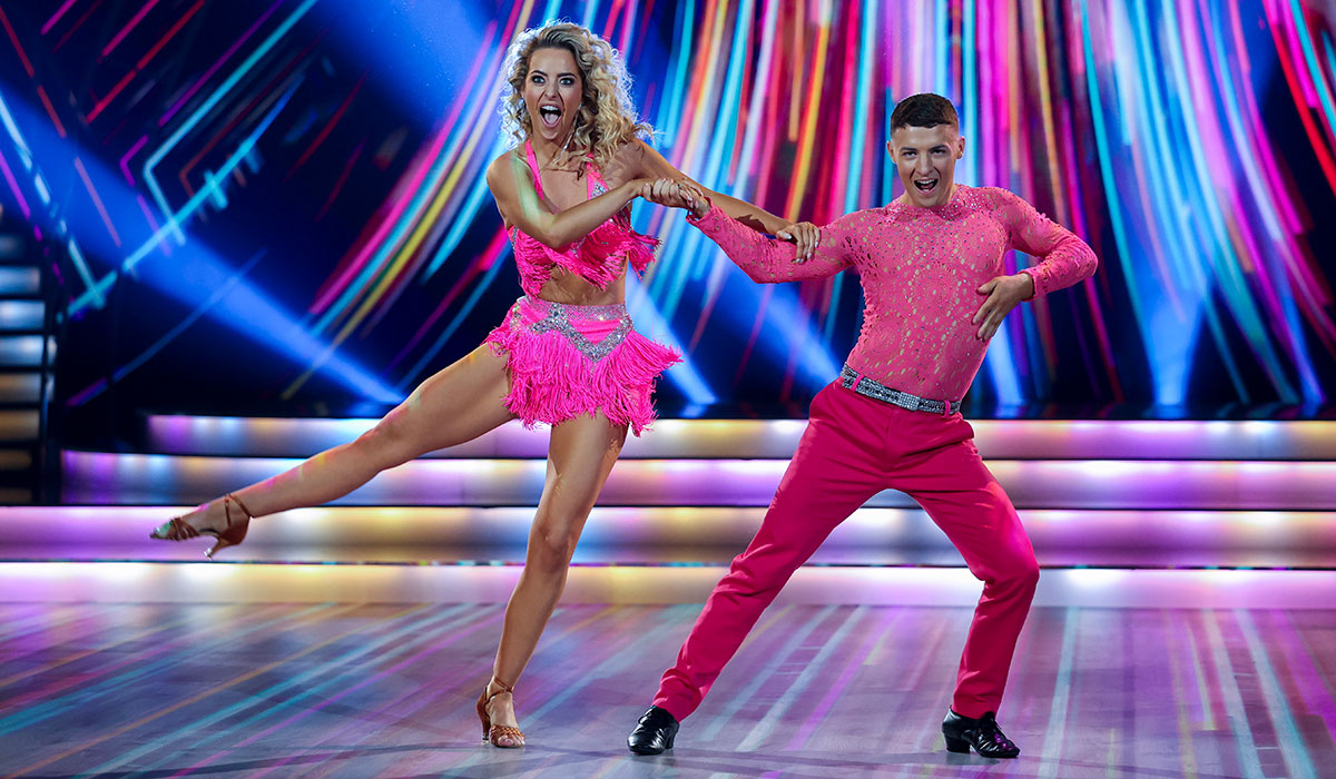 Olympic Gold Medal Gymnast Rhys Mc Clenaghan with his Pro Dance Partner Laura Nolan during Dancing with the Stars. Pic ;Kyran O’Brien/kobpix NO FEE FOR REPRO (during the Show season Fee applies after that.)