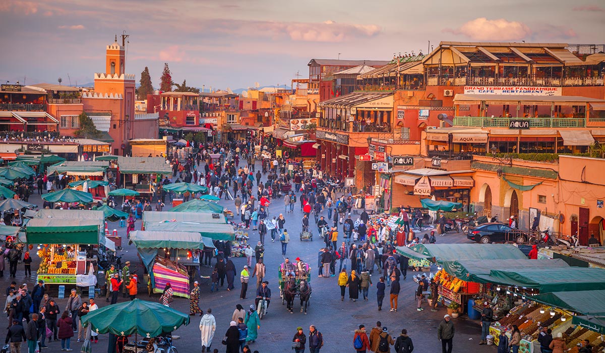 Jemaa el-Fnaa in Marrakesh. Marrakesh, Marrakesh-Safi, Morocco.