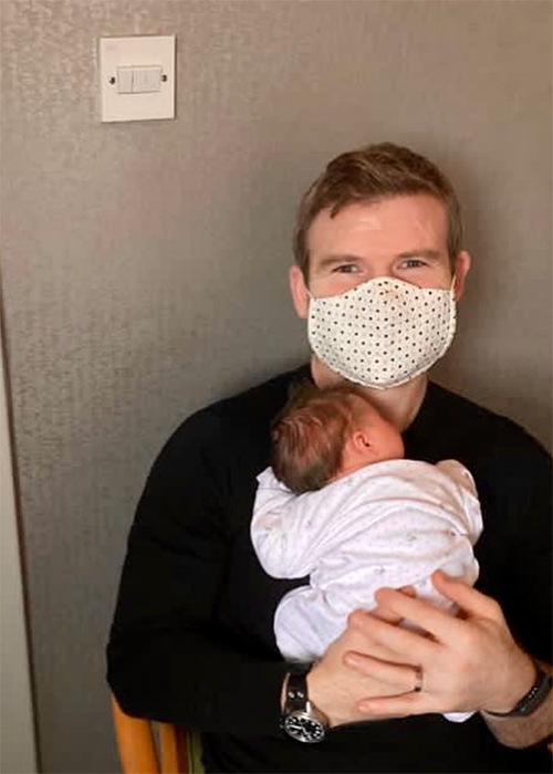 Gordon D'Arcy with his youngest child Meadow who was born in 2020