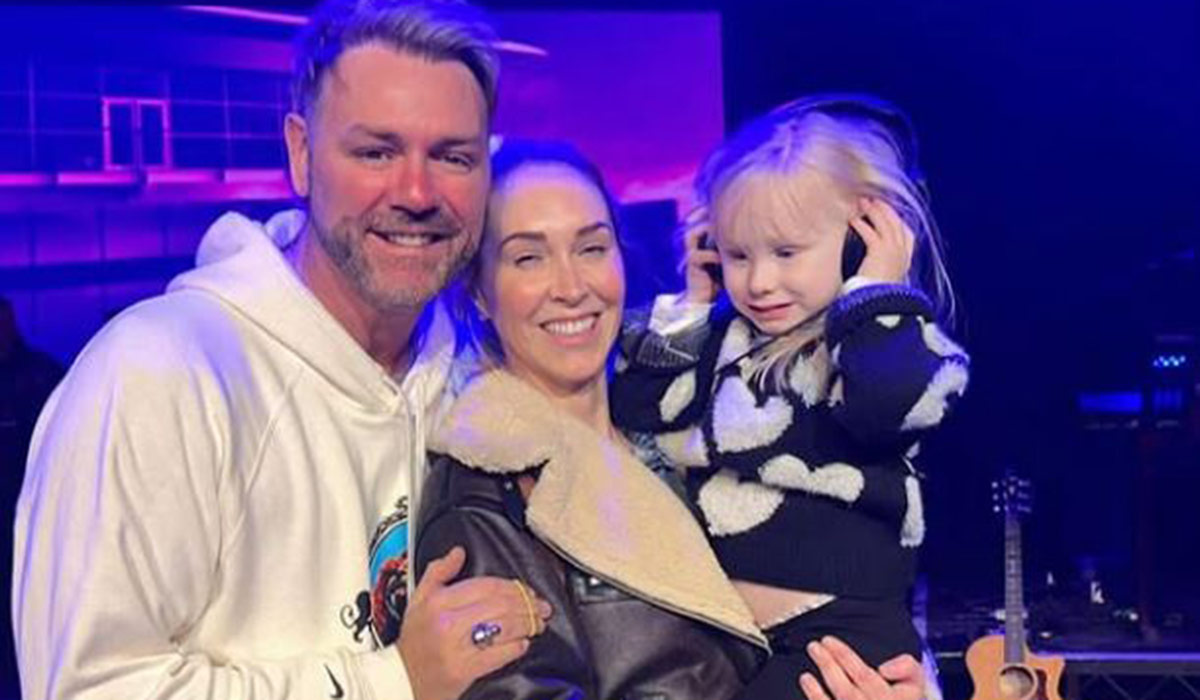 Brian McFadden with his wife Dani and daughter Ruby. Pic: Danielle Parkinson Instagram