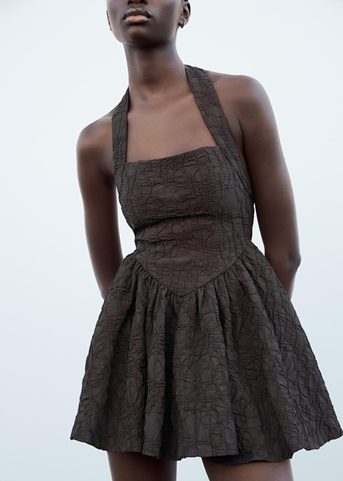 Textured halter dress (€45.95). Pic: Zara