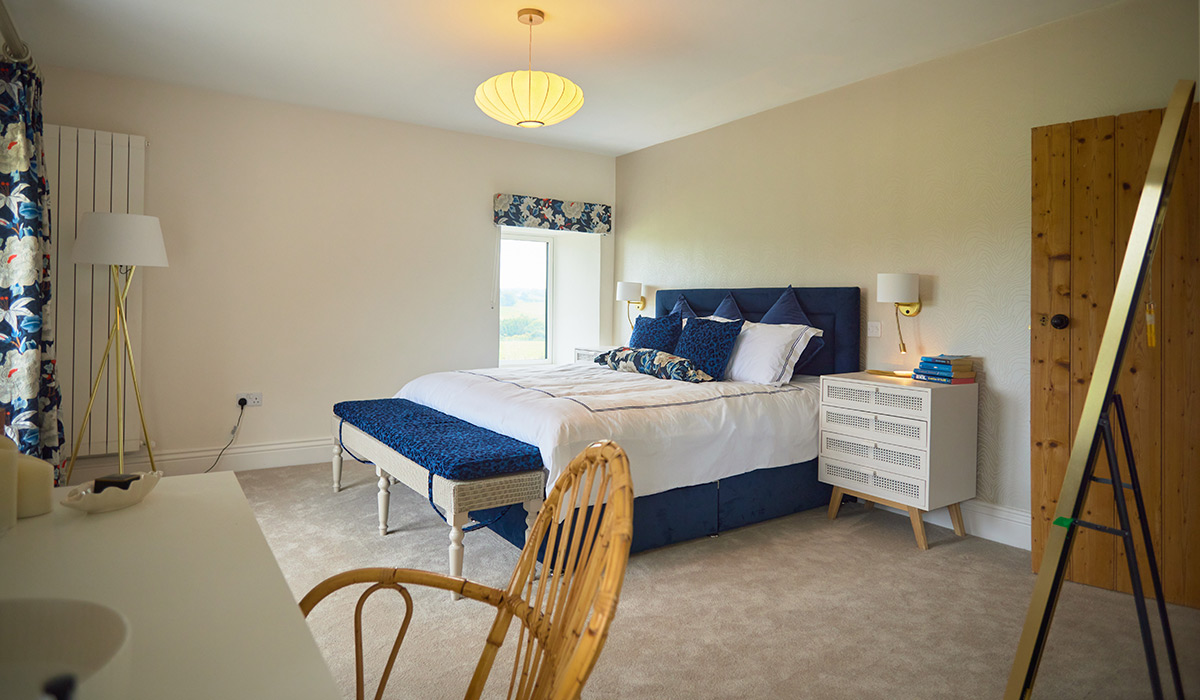 The blue bedroom in Rockhouse, The Great House Revival. Pic: Miki Barlok