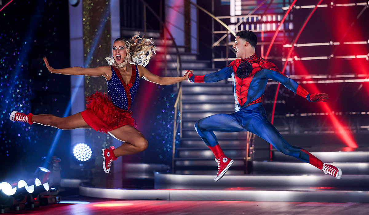 Olympic Gold Medal Gymnast Rhys Mc Clenaghan with his Pro Dance Partner Laura Nolan during Dancing with the Stars. Pic ;Kyran O’Brien/kobpix NO FEE FOR REPRO (during the Show season Fee applies after that.)