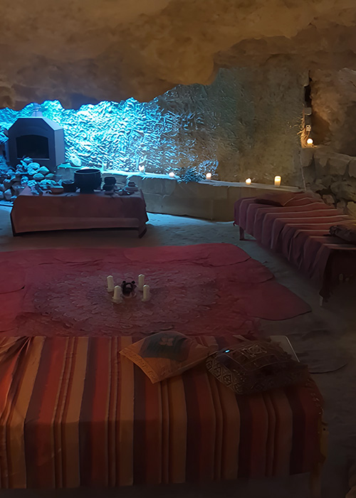The ancient cave at the L'Gharix Temple Retreat