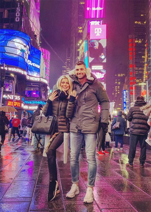 Jess Redden and Rob Kearney after their engagement in NYC. Pic: Rob Kearney / Instagram