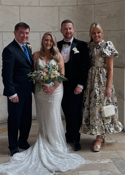 Martin King and Jenny McCarthy at his daughter's wedding. Pic: Jenny McCarthy / Instagram