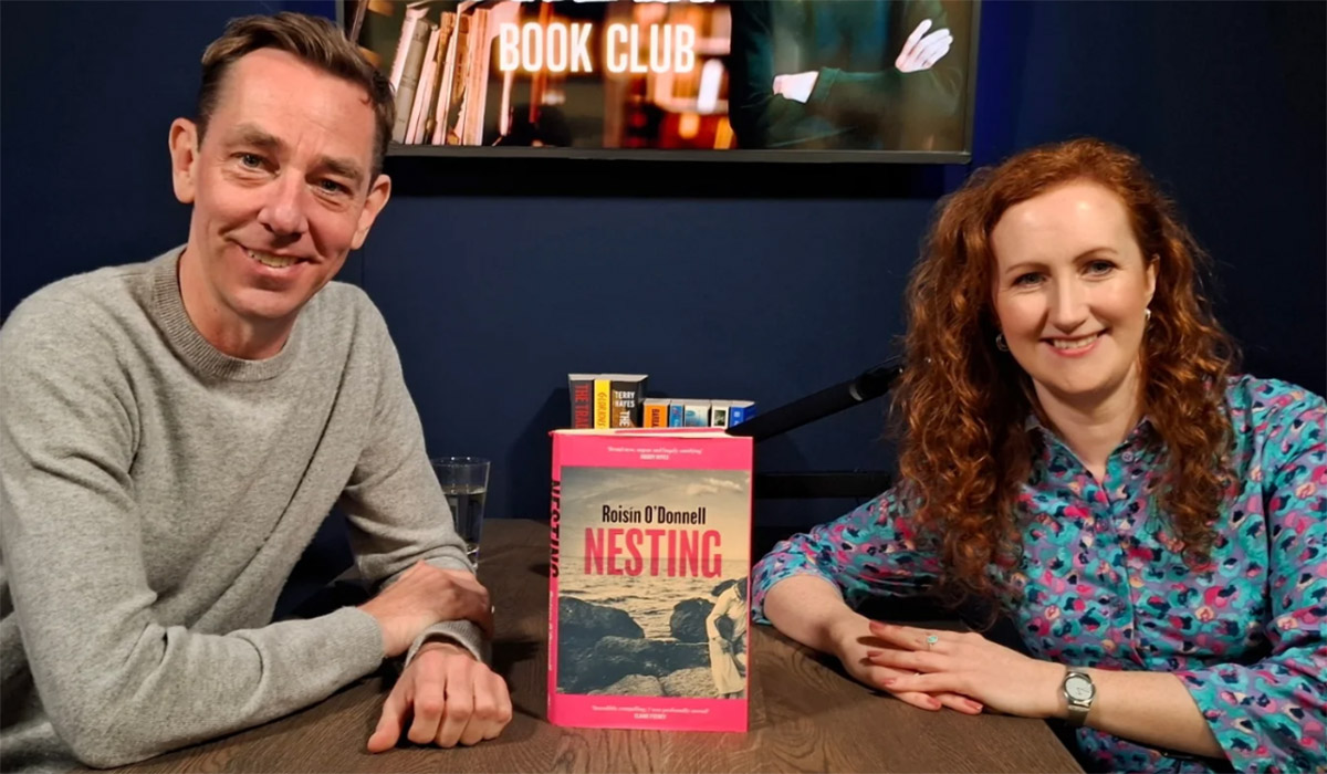 Author Roisín O'Donnell with her book Nesting and Ryan Tubridy