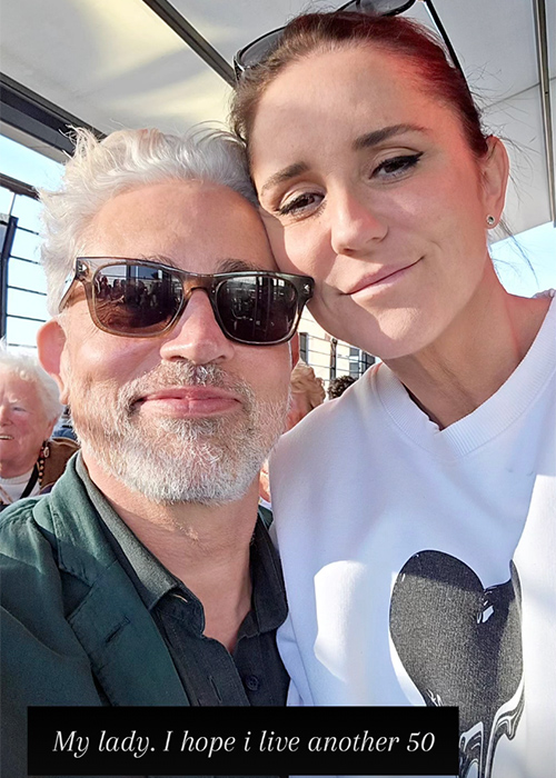 Baz Ashmawy and Tanja Evans on his 50th birthday. Pic: Baz Ashmawy / Instagram