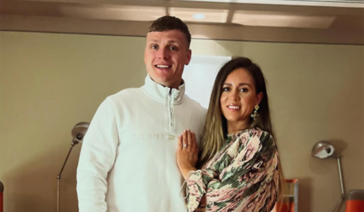 Darragh Roche with his fiancé Tegan