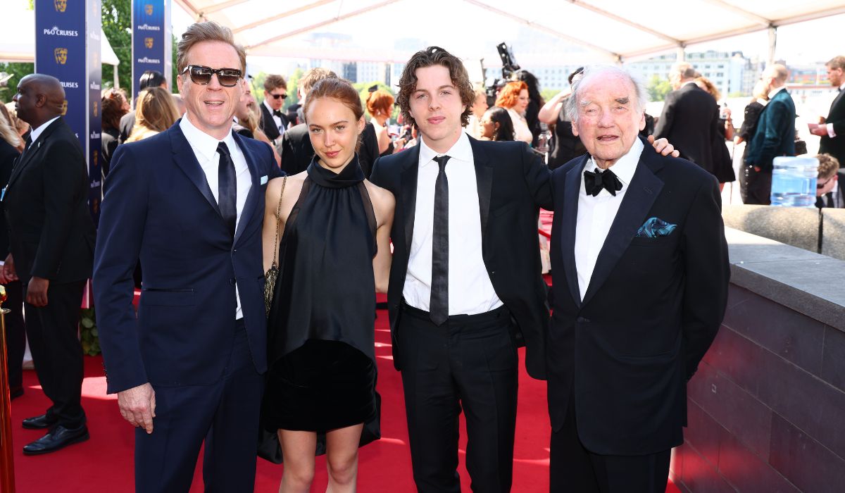 Damian Lewis, Manon McCrory-Lewis, Gulliver McCrory-Lewis and a guest attend the 2025 BAFTA Television Awards./Pic: Getty
