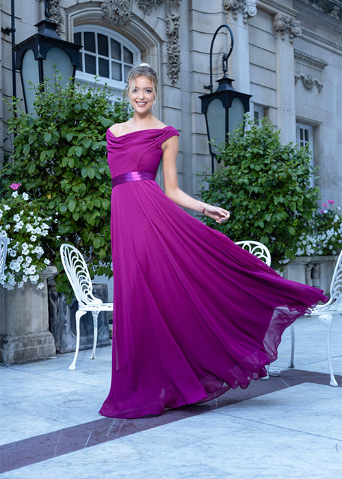 Cowl neck chiffon maxi dress, €175.95. Pic: Supplied