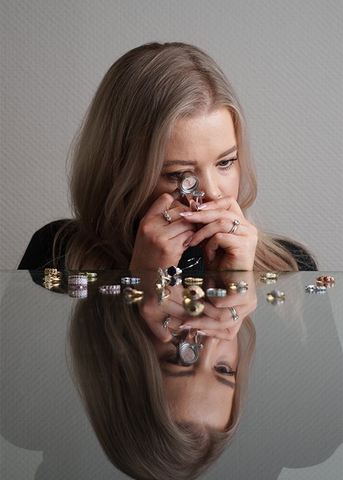 Gemmologist and jewellery expert Dr Rachel Healy at Adamns Blackrock on Kildare street. Dublin. 07/05/2025 Photograph: Â©Fran Veale