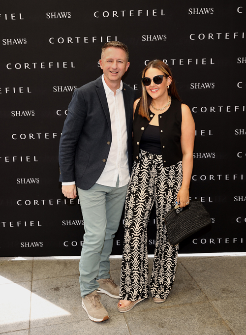 Ger Osborne and Chloe Markham pictured celebrating the arrival of Spanish fashion brand Cortefiel to Shaws Department Stores. Pic: Brian McEvoy