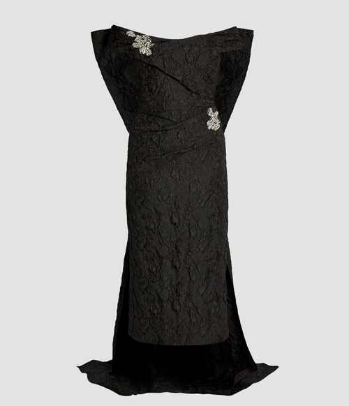 Cloque jacquard cocktail dress in blcack, €2,495. Pic: Erdem