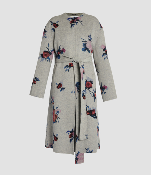 Double face coat painted rose grey melance, €2895. Pic: Erdem