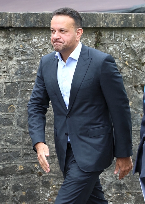 Leo Varadkar arrives for the funeral of Lord Henry Mount Charles. Pic: Colin Keegan/Collins Dublin